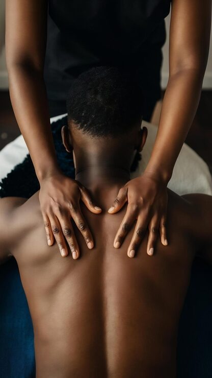 Luxury back massage session in the studio