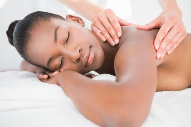 Woman enjoying a relaxing massage session