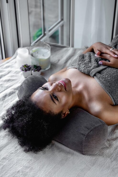 Woman relaxing at the spa